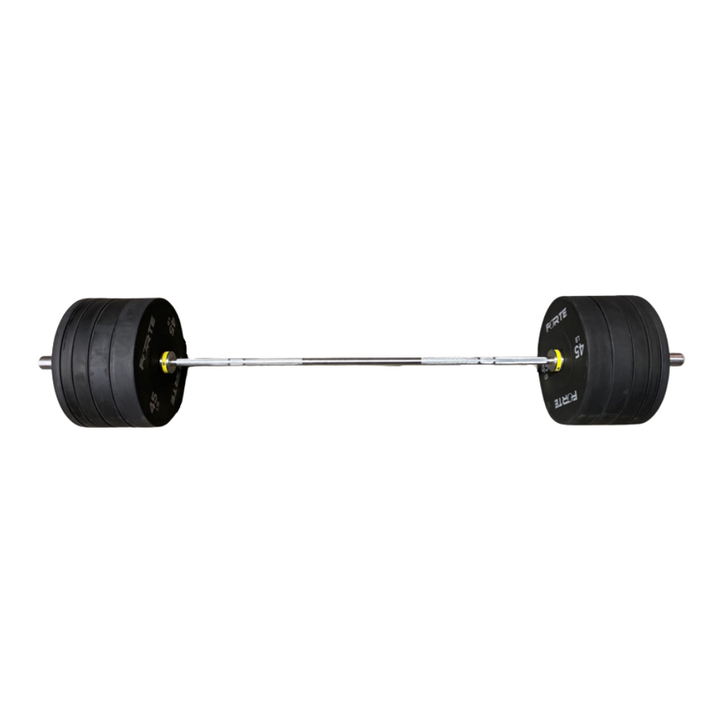 Hi Performance Bumper Plate Set with Bar 305lbs Forte Fitness